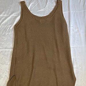 Pink Lily Crochet Brown Cover Up